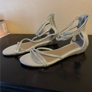 Elegant Silver Strappy Sandals